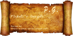 Pluhár Gergő névjegykártya